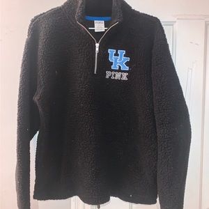 victoria secret PINK,black UK sherpa/fuzzy sweater